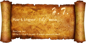 Hartinger Tímea névjegykártya